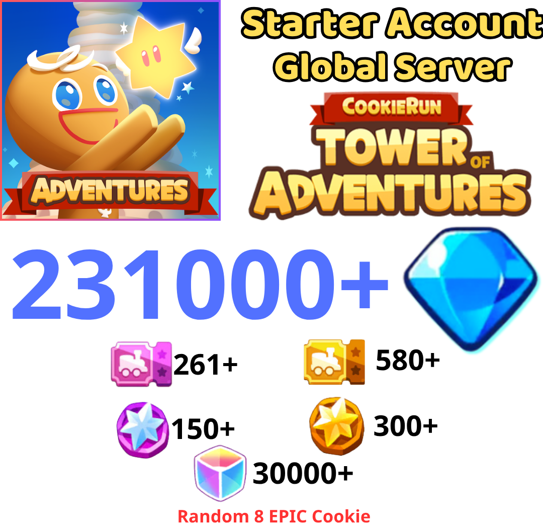 [GLOBAL]CookieRun: Tower of Adventures 231000+ Gem Starter Account